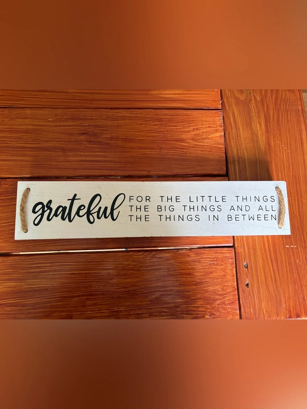 Grateful Wall Sign - White and Black Rustic Home Decor